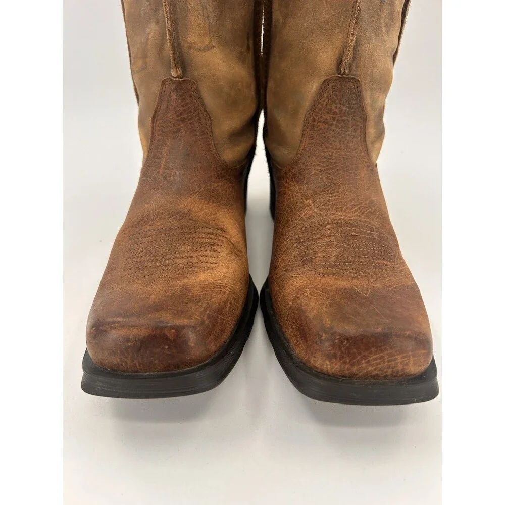 Ariat Rambler Western Boots Brown 2 tone Mens size 11D Square Toe 10002317